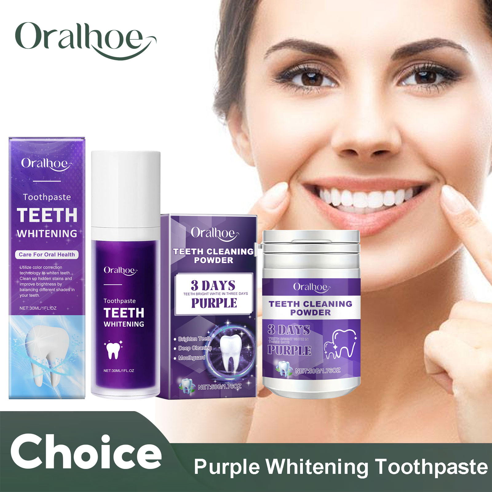 Teeth Whitening Vape - Purple Corrector Teeth Whitening Toothpaste Deep