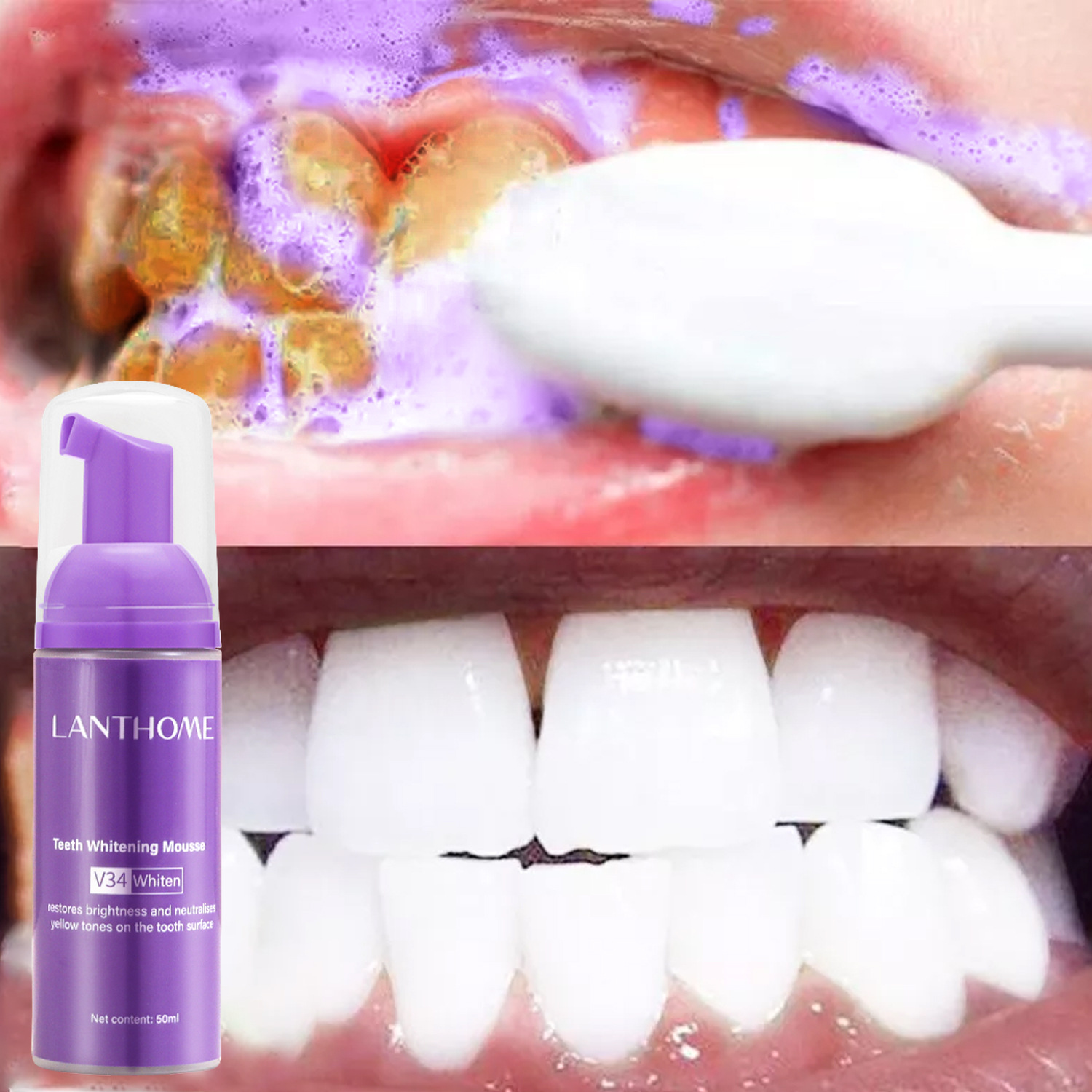 Teeth Whitening (Bleaching) - V34 Teeth Whitening Mousse Toothpaste Remove