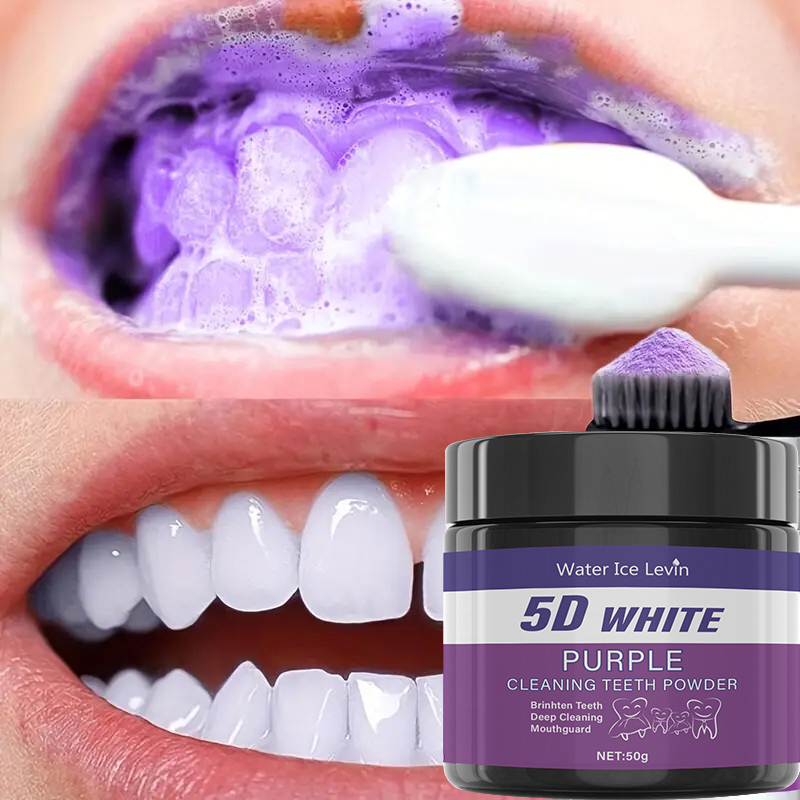 Teeth Whitening Powder - Purple Tooth Cleaning Powder - Sulfate-Free,