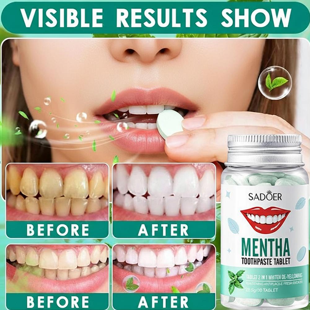Teeth Whitening Filter - Mint Solid Toothpaste Tablets Mint Flavors