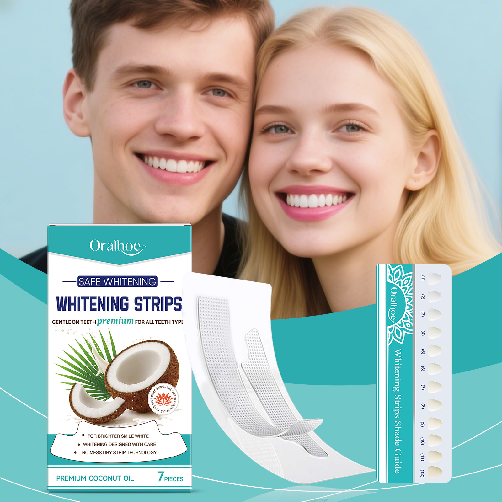 Teeth Whitening (Bleaching) - Teeth Whitening Strip Dental Brighten Remove