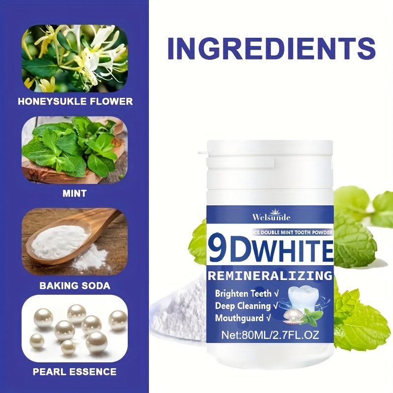 9D White Remineralizing Hydrox - đánh giá và giá Teeth Whitening Powder