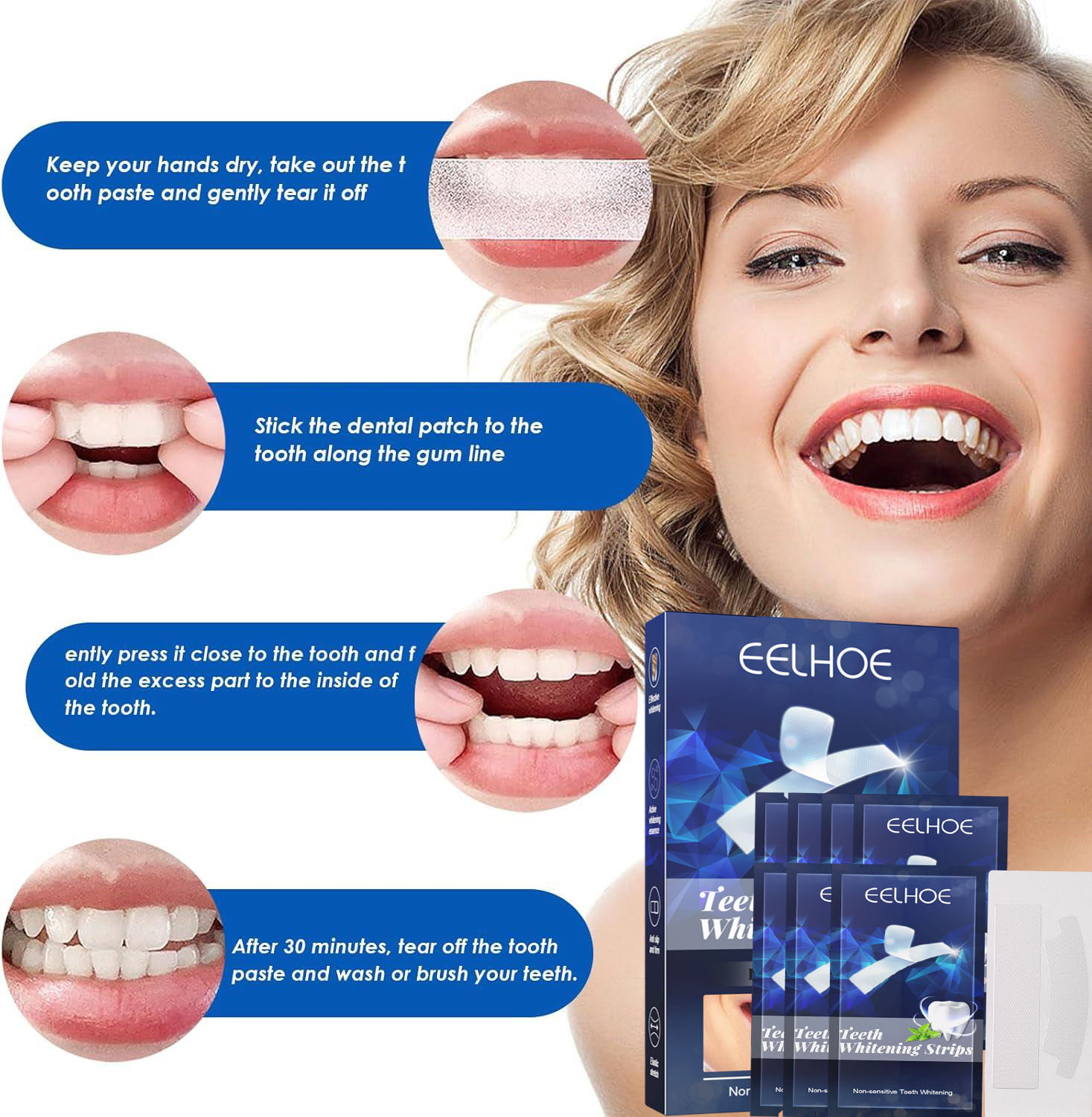 Teeth Whitening Stickers Mint  - đánh giá và giá Teeth Whitening Gel Refills