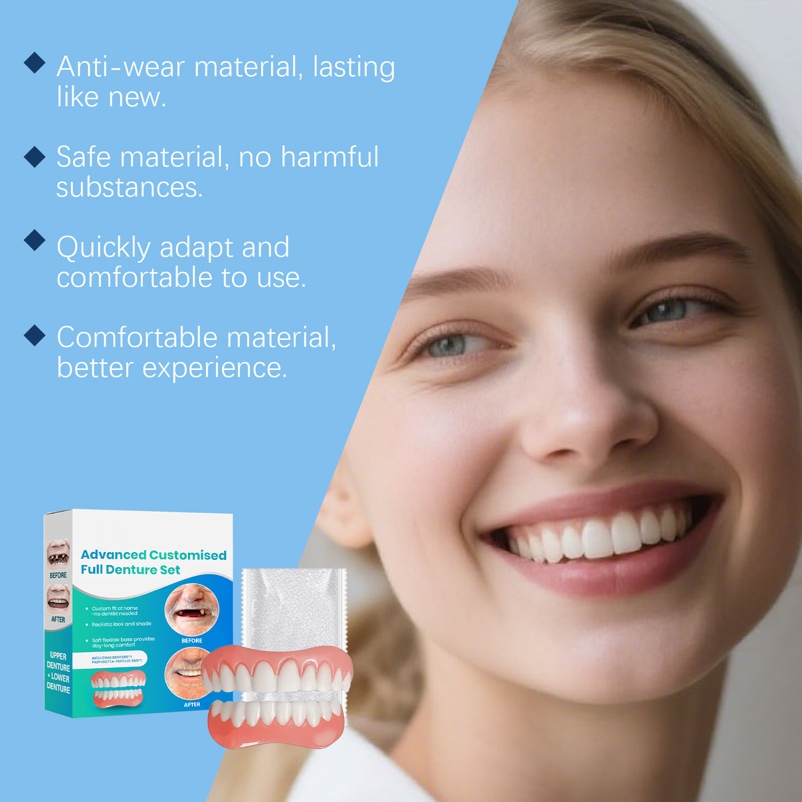 Trendy Comfort Flexible Dentur - đánh giá và giá Teeth Whitening Vape