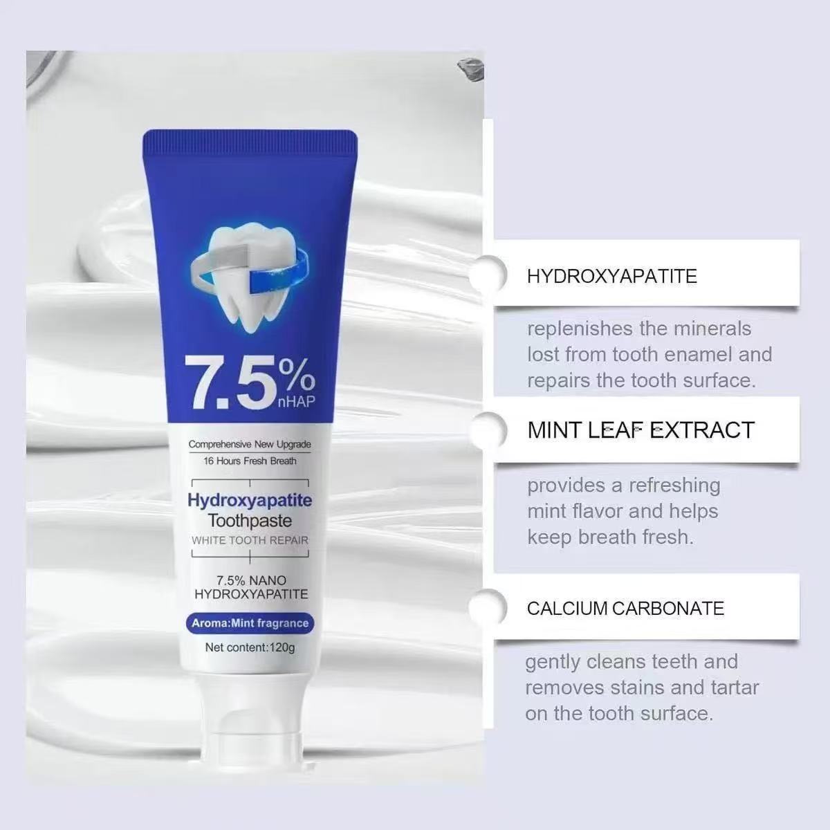 7.5%Nano Hydroxyapatite Toothp - đánh giá và giá Hydroxyapatite Toothpaste