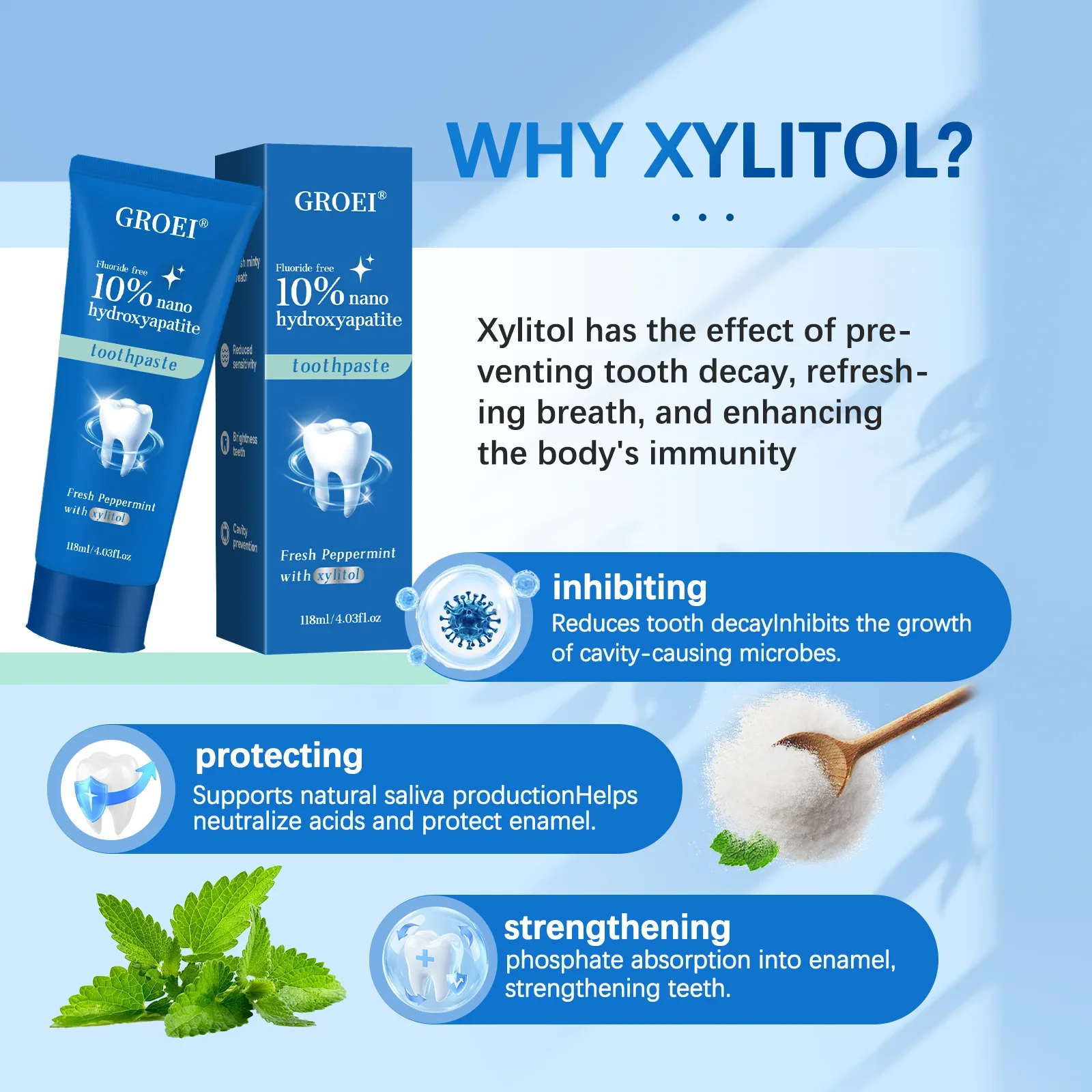 Cavity Prevention Xylitol Toot - đánh giá và giá Hydroxyapatite Toothpaste