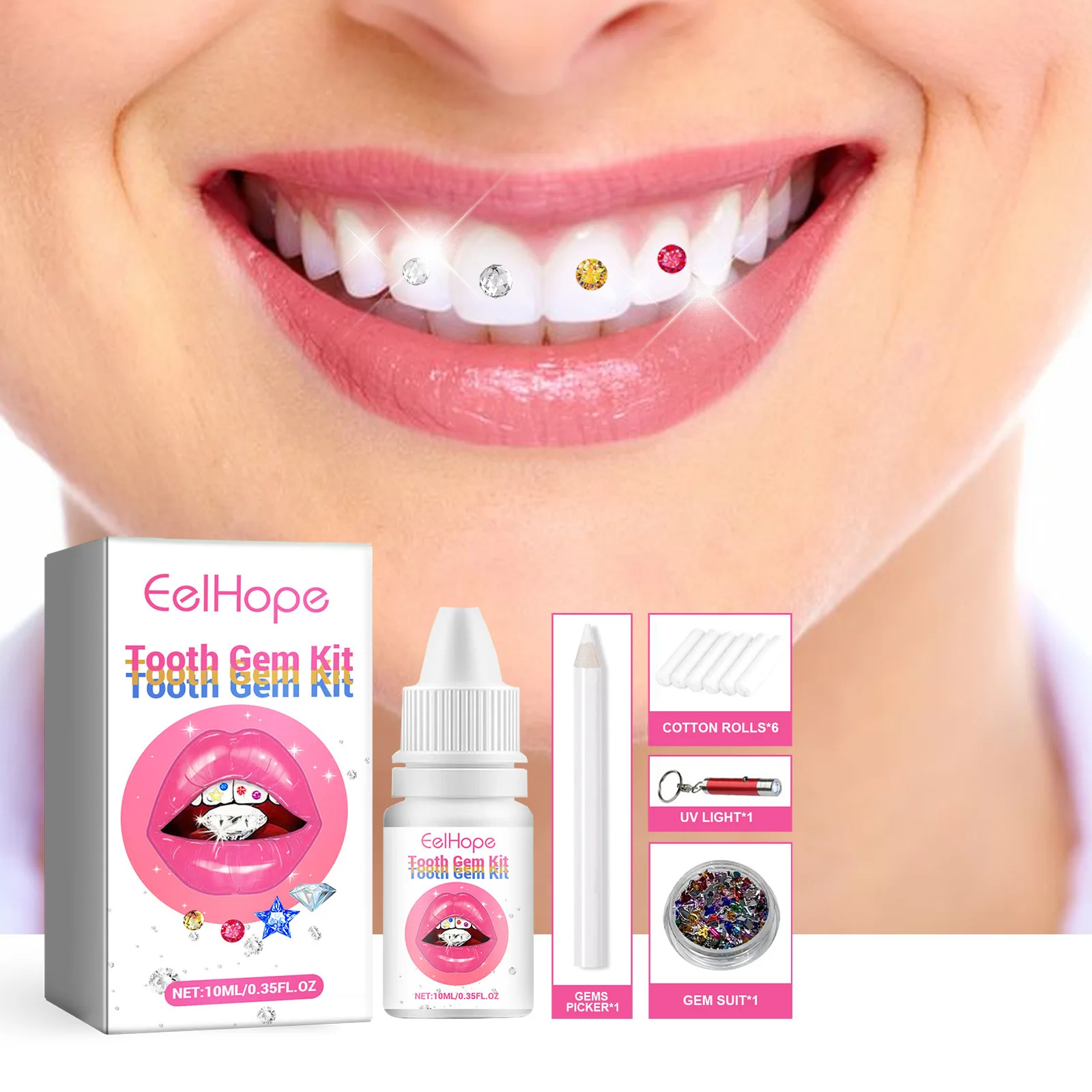 Tooth Jewelry Kit DIY Clear Pr - đánh giá và giá Teeth Whitening Usa