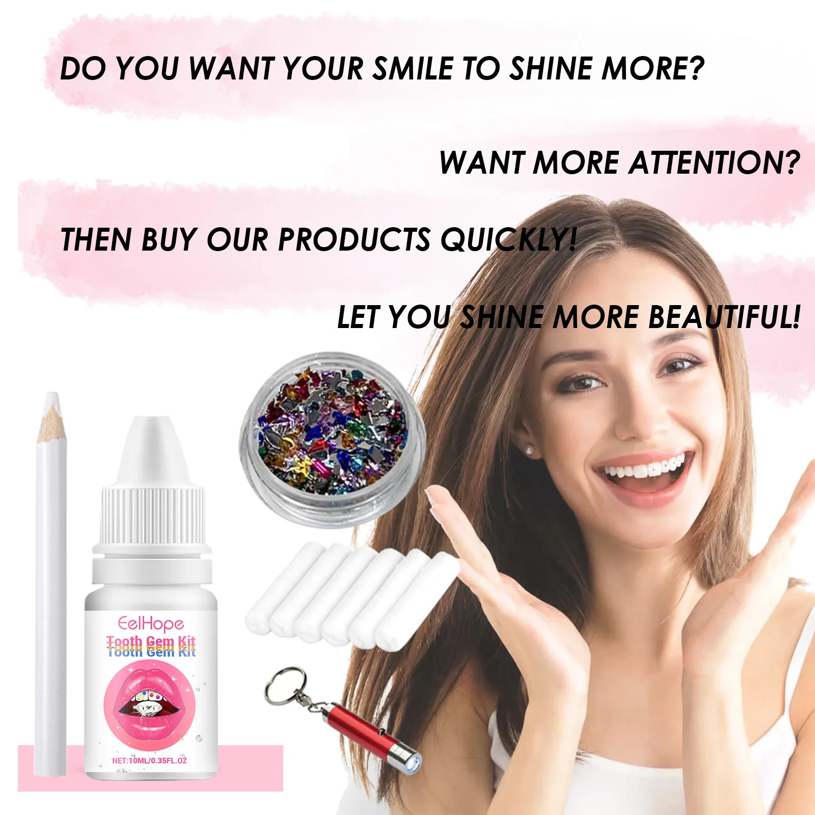 Tooth Jewelry Kit DIY Clear Pr - đánh giá và giá Teeth Whitening Usa